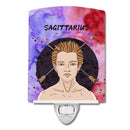 Sagittarius Zodiac Sign Ceramic Night Light Compact, UL-Certified, Ideal for Bedroom, Bathroom, Nursery, Hallway, Kitchen, 6x4x3, Multicolor
