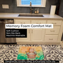 Owl Bathing Watercolor Memory Foam Kitchen Mat Machine Washable Anti-Fatigue Cushion Comfort Bath or Kitchen Rug
