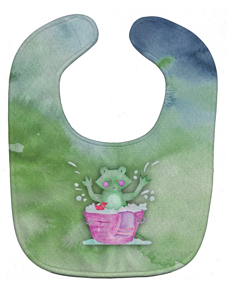 Frog Bathing Watercolor Baby Bib BB7343BIB