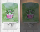 Frog Bathing Watercolor Ceramic Night Light Compact, UL-Certified, Ideal for Bedroom, Bathroom, Nursery, Hallway, Kitchen, 6x4x3, Multicolor