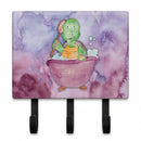 Turtle Bathing Watercolor Leash or Key Holder Wall Hooks, Coat Rack Wall Mount, for Hanging Keys, Towels, Aprons, Leashes
