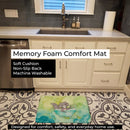 Raccoon Bathing Watercolor Memory Foam Kitchen Mat Machine Washable Anti-Fatigue Cushion Comfort Bath or Kitchen Rug