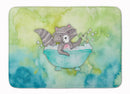 Raccoon Bathing Watercolor Memory Foam Kitchen Mat Machine Washable Anti-Fatigue Cushion Comfort Bath or Kitchen Rug