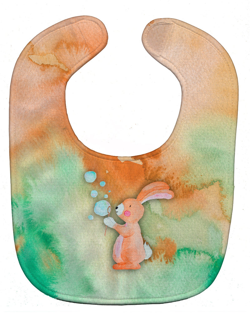 Rabbit and Bubbles Watercolor Baby Bib BB7349BIB