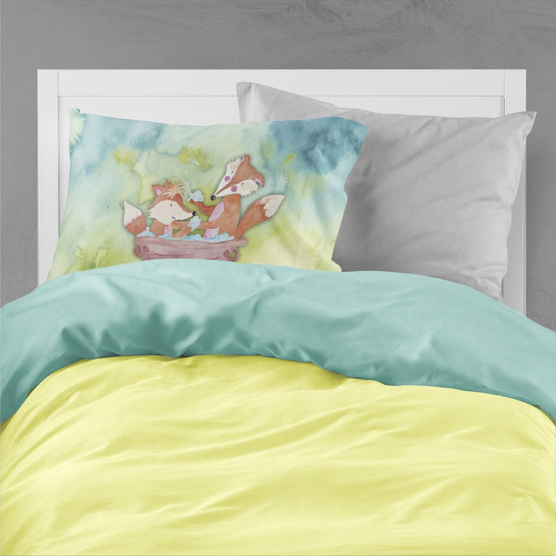 Foxes Bathing Watercolor Fabric Standard Pillowcase BB7350PILLOWCASE