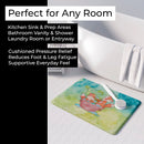 Foxes Bathing Watercolor Memory Foam Kitchen Mat Machine Washable Anti-Fatigue Cushion Comfort Bath or Kitchen Rug