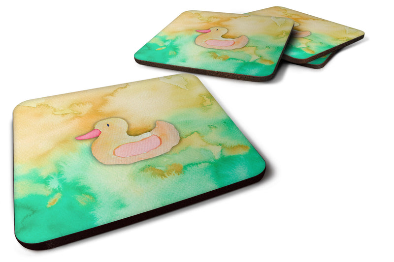 Rubber Duckie Watercolor Foam Coaster Set of 4 BB7351FC