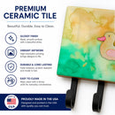 Rubber Duckie Watercolor Leash or Key Holder Wall Hooks, Coat Rack Wall Mount, for Hanging Keys, Towels, Aprons, Leashes