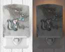 Skunk and Bubbles Watercolor Ceramic Night Light Compact, UL-Certified, Ideal for Bedroom, Bathroom, Nursery, Hallway, Kitchen, 6x4x3, Multicolor
