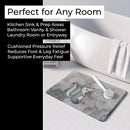 Skunk and Bubbles Watercolor Memory Foam Kitchen Mat Machine Washable Anti-Fatigue Cushion Comfort Bath or Kitchen Rug