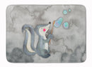 Skunk and Bubbles Watercolor Memory Foam Kitchen Mat Machine Washable Anti-Fatigue Cushion Comfort Bath or Kitchen Rug