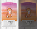 Orange Cat Watercolor Ceramic Night Light Compact, UL-Certified, Ideal for Bedroom, Bathroom, Nursery, Hallway, Kitchen, 6x4x3, Multicolor