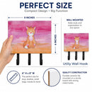 Orange Cat Watercolor Leash or Key Holder Wall Hooks, Coat Rack Wall Mount, for Hanging Keys, Towels, Aprons, Leashes