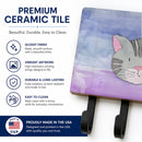 Cat Face Watercolor Leash or Key Holder Wall Hooks, Coat Rack Wall Mount, for Hanging Keys, Towels, Aprons, Leashes