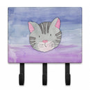 Cat Face Watercolor Leash or Key Holder Wall Hooks, Coat Rack Wall Mount, for Hanging Keys, Towels, Aprons, Leashes