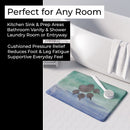 Cat Paw Watercolor Memory Foam Kitchen Mat Machine Washable Anti-Fatigue Cushion Comfort Bath or Kitchen Rug