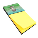 Dog Teal and Green Watercolor Watercolor Sticky Note Holder Refillable Dispenser Desk Accessory 3x3 Pad Gift