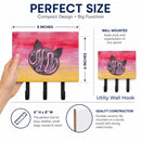 Cat Face Meow Watercolor Leash or Key Holder Wall Hooks, Coat Rack Wall Mount, for Hanging Keys, Towels, Aprons, Leashes
