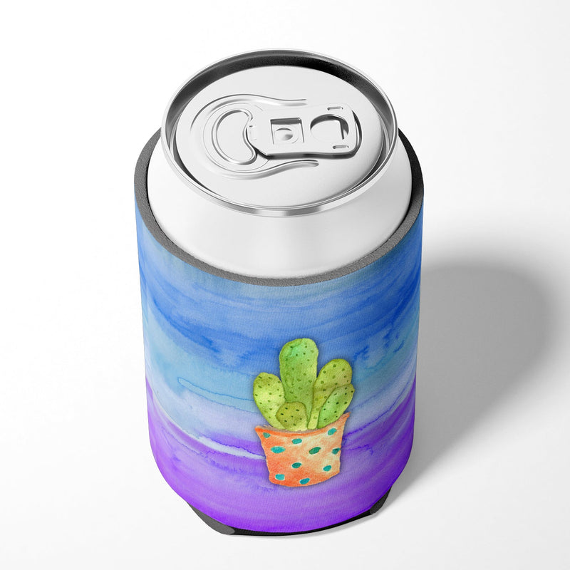 Cactus Blue and Purple Watercolor Can or Bottle Hugger BB7363CC