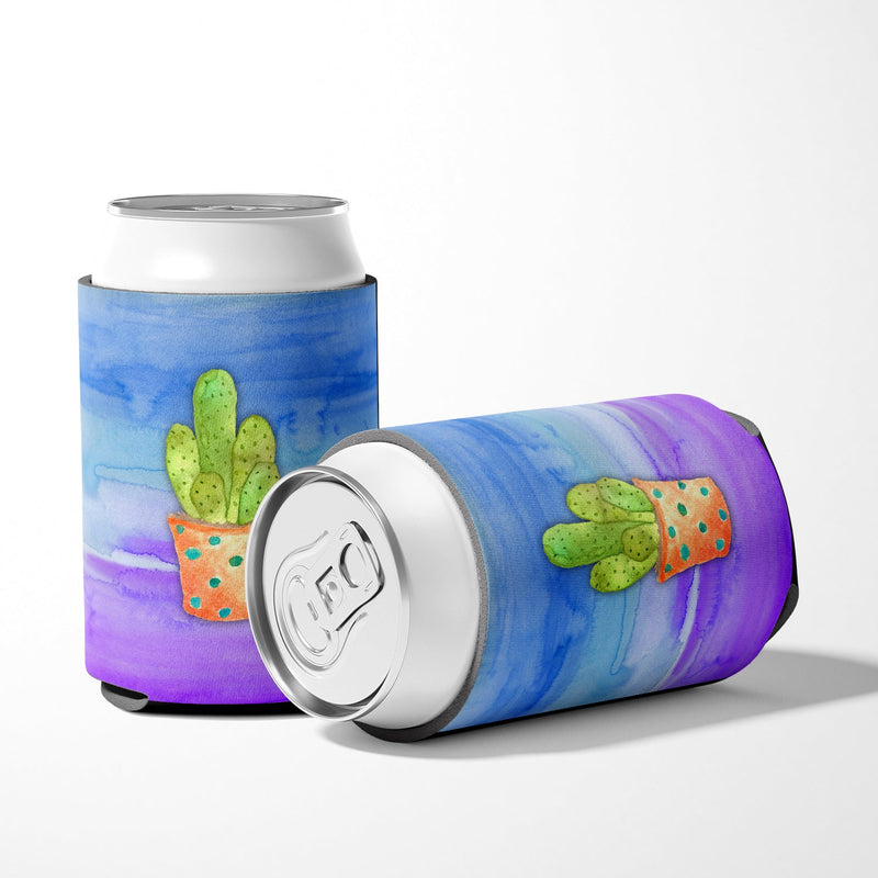 Cactus Blue and Purple Watercolor Can or Bottle Hugger BB7363CC