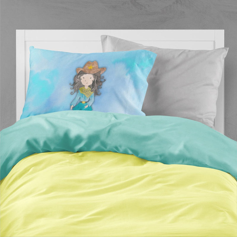 Cowgirl Watercolor Fabric Standard Pillowcase BB7367PILLOWCASE