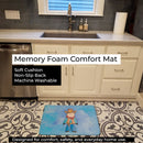 Cowboy Watercolor Memory Foam Kitchen Mat Machine Washable Anti-Fatigue Cushion Comfort Bath or Kitchen Rug