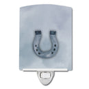 Horseshoe Watercolor Ceramic Night Light Compact, UL-Certified, Ideal for Bedroom, Bathroom, Nursery, Hallway, Kitchen, 6x4x3, Multicolor