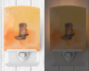 Cowboy Boot Watercolor Ceramic Night Light Compact, UL-Certified, Ideal for Bedroom, Bathroom, Nursery, Hallway, Kitchen, 6x4x3, Multicolor