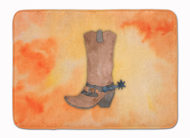 Cowboy Boot Watercolor Machine Washable Memory Foam Mat BB7371RUG