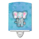 Blue Elepant Watercolor Ceramic Night Light Compact, UL-Certified, Ideal for Bedroom, Bathroom, Nursery, Hallway, Kitchen, 6x4x3, Multicolor