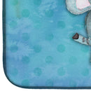 Blue Elepant Watercolor Dish Drying Mat – Absorbent, Artistic Kitchen Essentials BB7372DDM