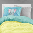 Blue Elepant Watercolor Fabric Standard Pillowcase – Artistic Decorative Front, White Back BB7372PILLOWCASE