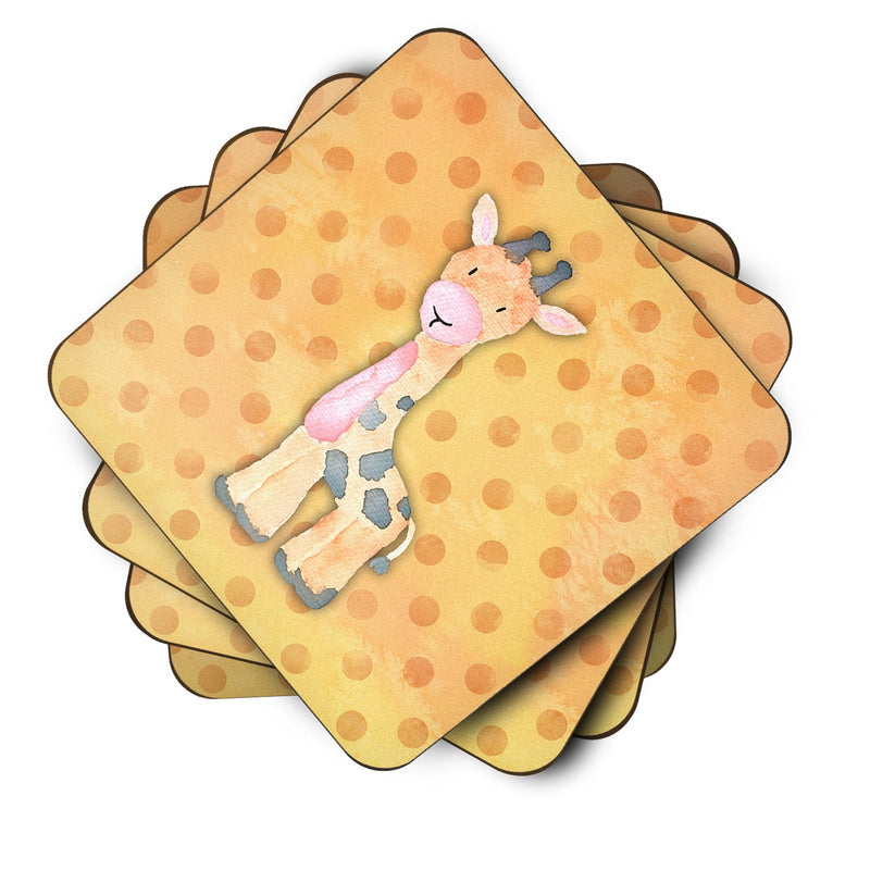 Polkadot Griaffe Watercolor Foam Coaster Set of 4 BB7373FC