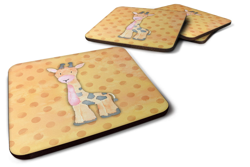 Polkadot Griaffe Watercolor Foam Coaster Set of 4 BB7373FC