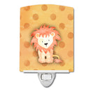 Polkadot Lion Watercolor Ceramic Night Light Compact, UL-Certified, Ideal for Bedroom, Bathroom, Nursery, Hallway, Kitchen, 6x4x3, Multicolor