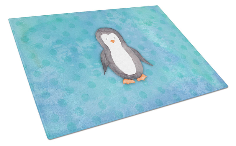 Polkadot Penguin Watercolor Glass Cutting Board Large BB7376LCB