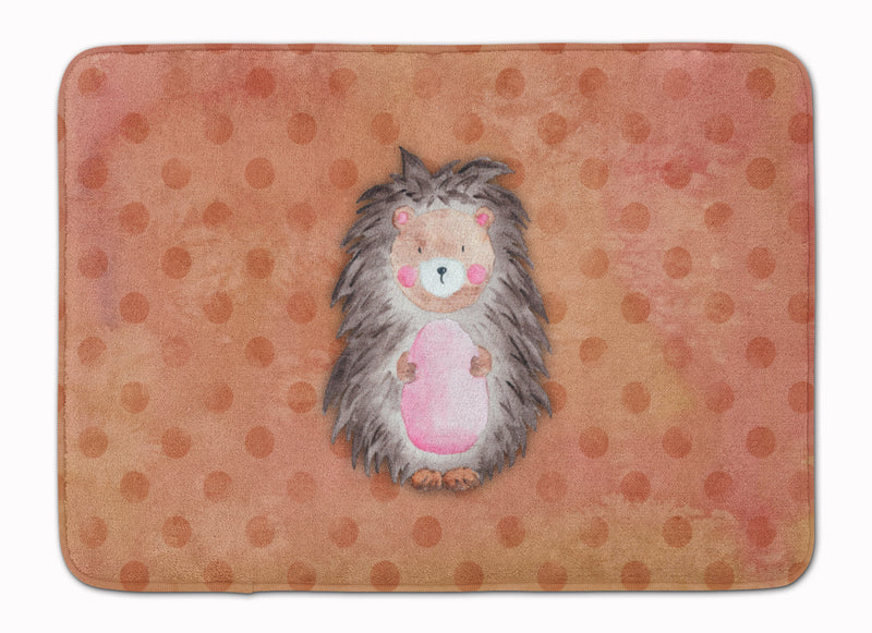 Polkadot Hedgehog Watercolor Machine Washable Memory Foam Mat BB7378RUG