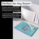 Rhinoceros Watercolor Memory Foam Kitchen Mat Machine Washable Anti-Fatigue Cushion Comfort Bath or Kitchen Rug
