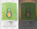 Turtle Watercolor Ceramic Night Light Compact, UL-Certified, Ideal for Bedroom, Bathroom, Nursery, Hallway, Kitchen, 6x4x3, Multicolor