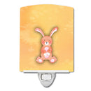 Rabbit Watercolor Ceramic Night Light Compact, UL-Certified, Ideal for Bedroom, Bathroom, Nursery, Hallway, Kitchen, 6x4x3, Multicolor