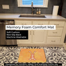 Rabbit Watercolor Memory Foam Kitchen Mat Machine Washable Anti-Fatigue Cushion Comfort Bath or Kitchen Rug