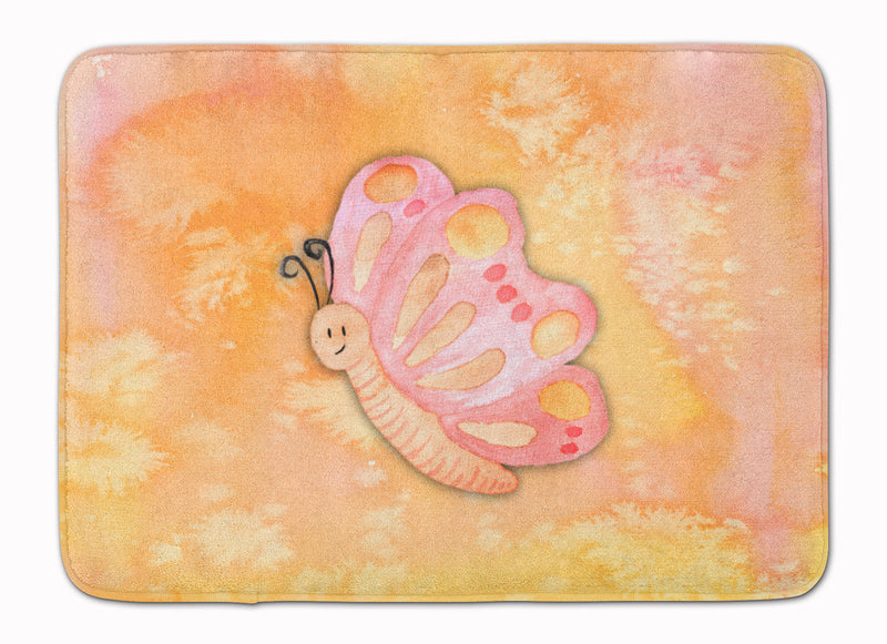 Butterfly Watercolor Machine Washable Memory Foam Mat BB7384RUG