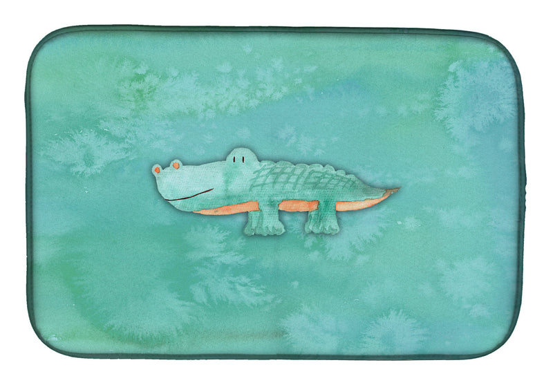 Alligator Watercolor Dish Drying Mat – Absorbent, Artistic Kitchen Essentials BB7385DDM