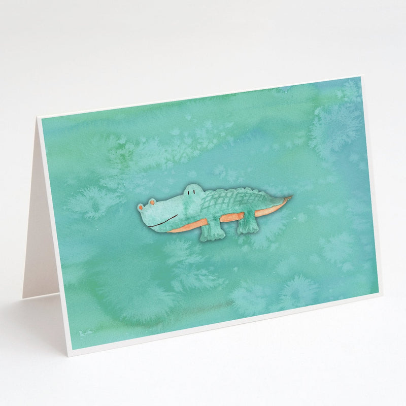 Alligator Watercolor Greeting Cards and Envelopes Pack of 8