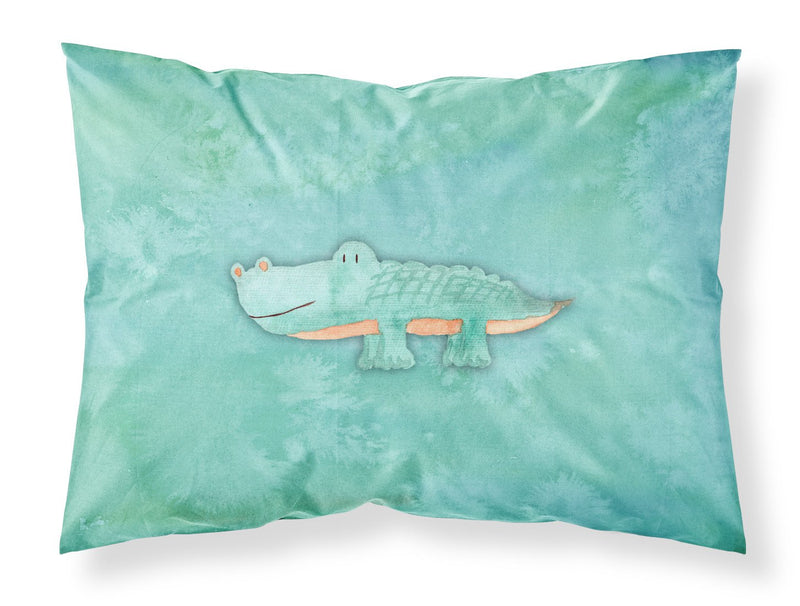 Alligator Watercolor Fabric Standard Pillowcase – Artistic Decorative Front, White Back BB7385PILLOWCASE