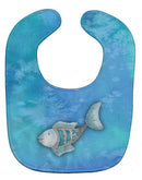 Blue Fish Watercolor Baby Bib BB7386BIB