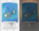 Blue Fish Watercolor Ceramic Night Light BB7386CNL