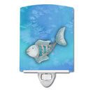 Blue Fish Watercolor Ceramic Night Light BB7386CNL