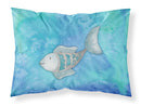 Blue Fish Watercolor Fabric Standard Pillowcase – Artistic Decorative Front, White Back BB7386PILLOWCASE