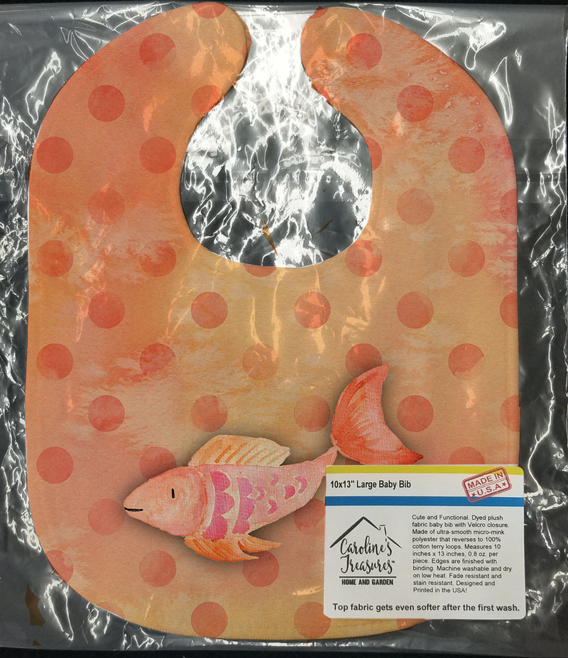 Orange Fish Watercolor Baby Bib BB7387BIB